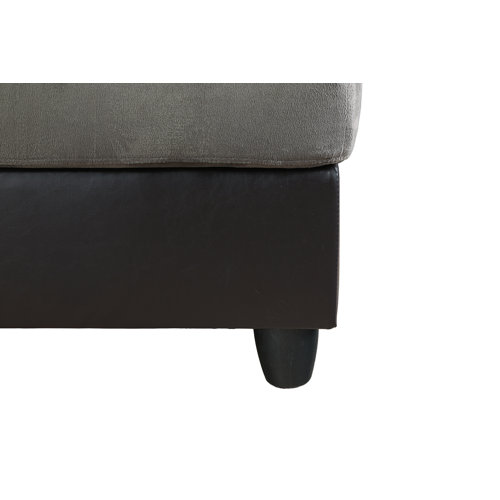 Latitude Run® Grishaw 104" Wide Faux Leather Sofa & Chaise with Ottoman